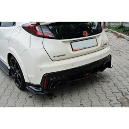 Накладки сплиттеры боковые на задний бампер на Honda Civic IX Type R